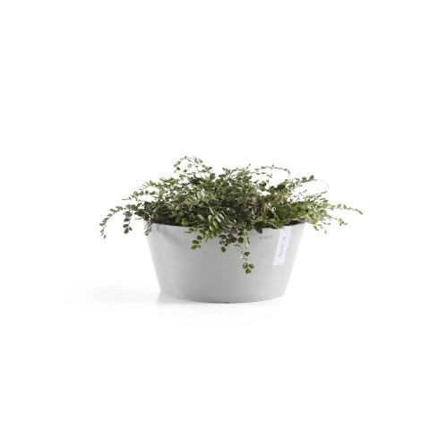 Pot Rond Frankfurt 30 Blanc Gris - Ø 30,5 x H. 15 cm - 8 L - ECOPOTS