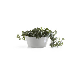 Pot Rond Frankfurt 30 Blanc Gris - Ø 30,5 x H. 15 cm - 8 L - ECOPOTS