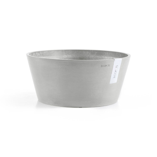 Pot Rond Frankfurt 30 Blanc Gris - Ø 30,5 x H. 15 cm - 8 L - ECOPOTS