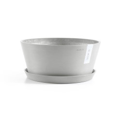 Pot Rond Frankfurt 30 Blanc Gris - Ø 30,5 x H. 15 cm - 8 L - ECOPOTS