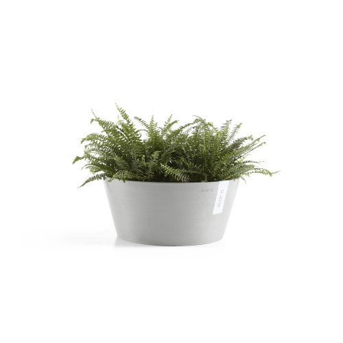 Pot Rond Frankfurt 40 Blanc Gris - Ø 41 x H. 18 cm - 16,4 L - ECOPOTS