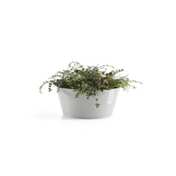 Pot Rond Frankfurt 40 Blanc Gris - Ø 41 x H. 18 cm - 16,4 L - ECOPOTS