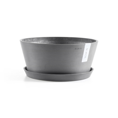 Pot Rond Frankfurt 30 Gris - Ø 30,5 x H. 15 cm - 8 L - ECOPOTS