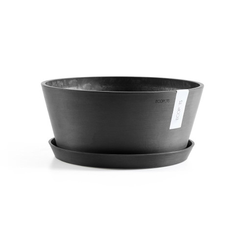 Pot Rond Frankfurt 30 Gris Foncé - Ø 30,5 x H. 15 cm - 8 L - ECOPOTS