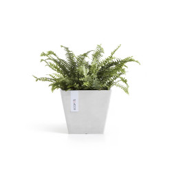 Pot Carré Rotterdam 20 Blanc Pur - 20 x 20 x H. 17,5 cm - 5,2 L - ECOPOTS