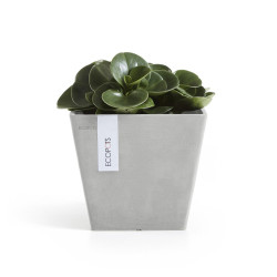 Pot Carré Rotterdam 20 Blanc Gris - 20 x 20 x H. 17,5 cm - 5,2 L - ECOPOTS