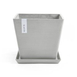 Pot Carré Rotterdam 50 Blanc Gris - 50 x 50 x H. 44 cm - 75 L - ECOPOTS