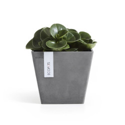 Pot Carré Rotterdam 20 Gris - 20 x 20 x H. 17,5 cm - 5,2 L de marque ECOPOTS, référence: J7936400