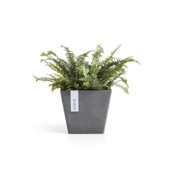 Pot Carré Rotterdam 20 Gris - 20 x 20 x H. 17,5 cm - 5,2 L - ECOPOTS