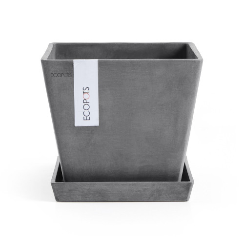 Pot Carré Rotterdam 20 Gris - 20 x 20 x H. 17,5 cm - 5,2 L - ECOPOTS