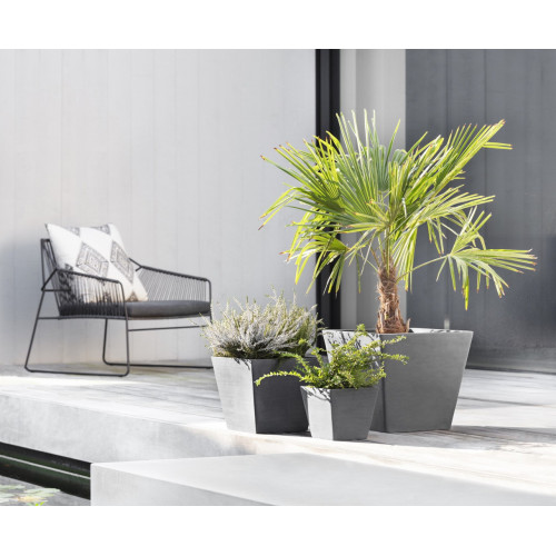 Pot Carré Rotterdam 20 Gris - 20 x 20 x H. 17,5 cm - 5,2 L - ECOPOTS