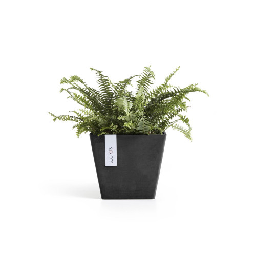 Pot Carré Rotterdam 20 Gris Foncé - 20 x 20 x H. 17,5 cm - 5,2 L - ECOPOTS