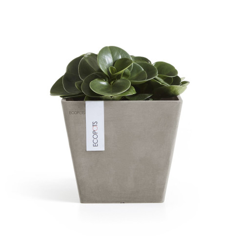 Pot Carré Rotterdam 20 Taupe - 20 x 20 x H. 17,5 cm - 5,2 L - ECOPOTS