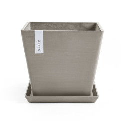 Pot Carré Rotterdam 50 Taupe - 50 x 50 x H. 44 cm - 75 L - ECOPOTS