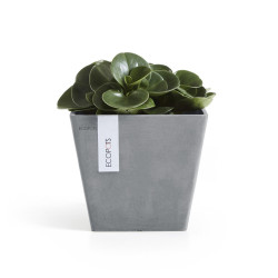 Pot Carré Rotterdam 20 Bleu Gris - 20 x 20 x H. 17,5 cm - 5,2 L de marque ECOPOTS, référence: J7937000