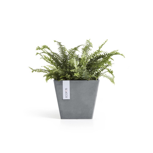 Pot Carré Rotterdam 20 Bleu Gris - 20 x 20 x H. 17,5 cm - 5,2 L - ECOPOTS