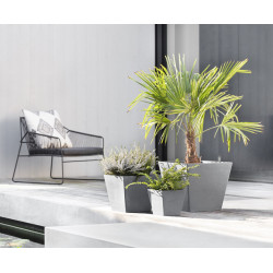 Pot Carré Rotterdam 20 Bleu Gris - 20 x 20 x H. 17,5 cm - 5,2 L - ECOPOTS