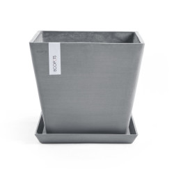 Pot Carré Rotterdam 30 Bleu Gris - 30 x 30 x H. 26 cm - 17 L - ECOPOTS