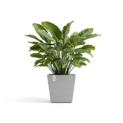 Pot Carré Rotterdam 45 Blanc Gris + réservoir d'eau - 45,4 x 45,4 x H. 44 cm - 63,5 L de marque ECOPOTS, référence: J7937600