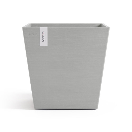 Pot Carré Rotterdam 45 Blanc Gris + réservoir d'eau - 45,4 x 45,4 x H. 44 cm - 63,5 L - ECOPOTS