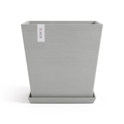 Pot Carré Rotterdam 45 Blanc Gris + réservoir d'eau - 45,4 x 45,4 x H. 44 cm - 63,5 L - ECOPOTS