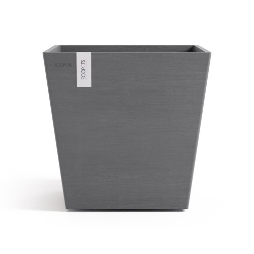 Pot Carré Rotterdam 35 Gris + réservoir d'eau - 35,2 x 35,2 x H. 34 cm - 30 L - ECOPOTS