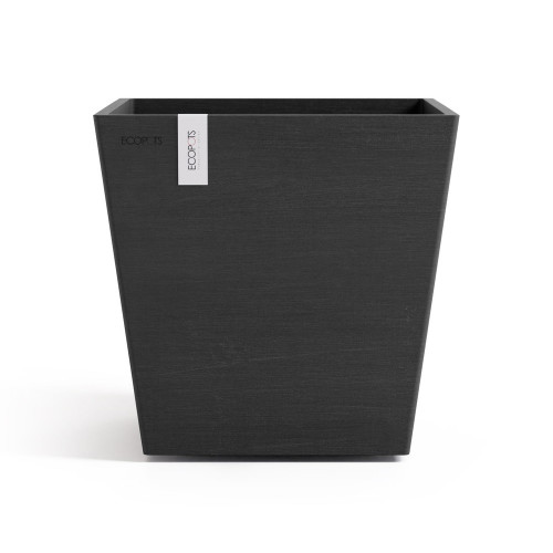 Pot Carré Rotterdam 25 Gris Foncé + réservoir d'eau - 25,2 x 25,2 x H. 24,5 cm - 10,7 L - ECOPOTS