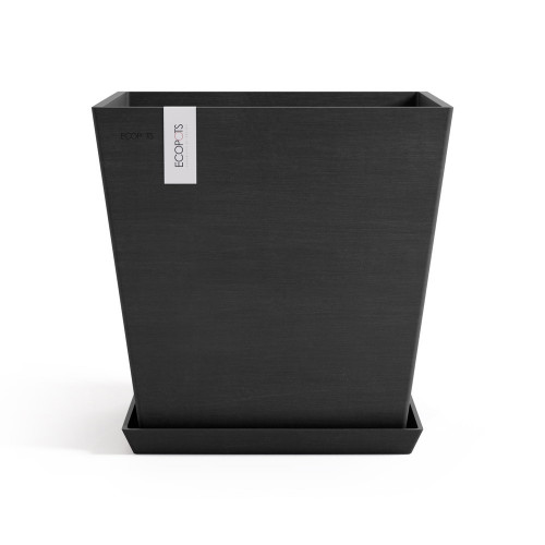 Pot Carré Rotterdam 45 Gris Foncé + réservoir d'eau - 45,4 x 45,4 x H. 44 cm - 63,5 L - ECOPOTS