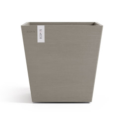 Pot Carré Rotterdam 35 Taupe + réservoir d'eau - 35,2 x 35,2 x H. 34 cm - 30 L - ECOPOTS