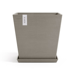 Pot Carré Rotterdam 45 Taupe + réservoir d'eau - 45,4 x 45,4 x H. 44 cm - 63,5 L - ECOPOTS