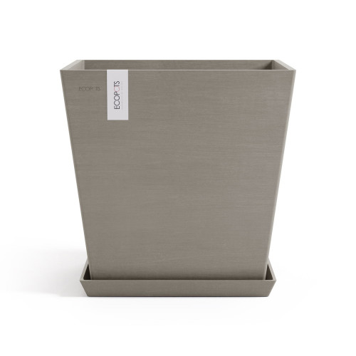 Pot Carré Rotterdam 45 Taupe + réservoir d'eau - 45,4 x 45,4 x H. 44 cm - 63,5 L - ECOPOTS