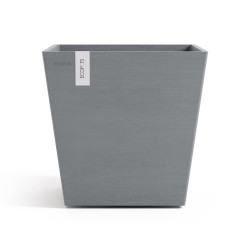 Pot Carré Rotterdam 35 Bleu Gris + réservoir d'eau - 35,2 x 35,2 x H. 34 cm - 30 L - ECOPOTS