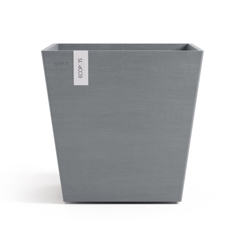 Pot Carré Rotterdam 45 Bleu Gris + réservoir d'eau - 45,4 x 45,4 x H. 44 cm - 63,5 L - ECOPOTS