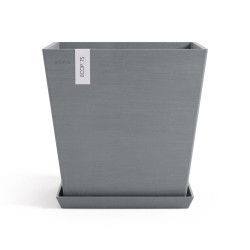 Pot Carré Rotterdam 45 Bleu Gris + réservoir d'eau - 45,4 x 45,4 x H. 44 cm - 63,5 L - ECOPOTS