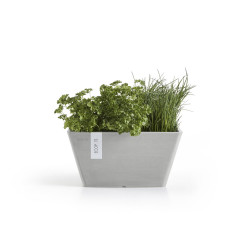 Pot Carré Berlin 30 Blanc Gris - 31 x 31 x H. 15,5 cm - 10 L - ECOPOTS