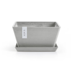 Pot Carré Berlin 30 Blanc Gris - 31 x 31 x H. 15,5 cm - 10 L - ECOPOTS