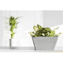 Pot Carré Berlin 30 Blanc Gris - 31 x 31 x H. 15,5 cm - 10 L - ECOPOTS