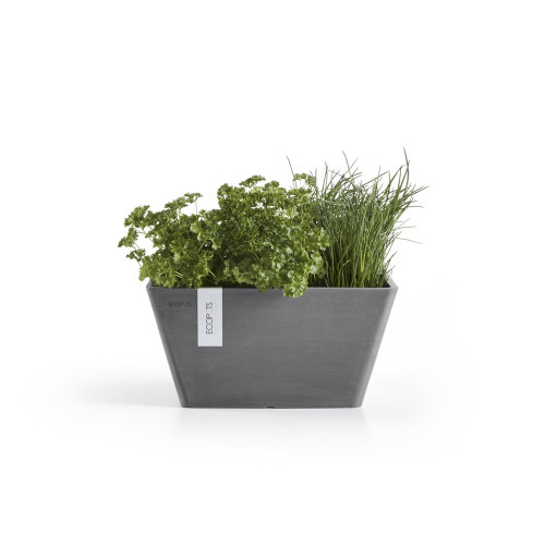 Pot Carré Berlin 30 Gris - 31 x 31 x H. 15,5 cm - 10 L - ECOPOTS