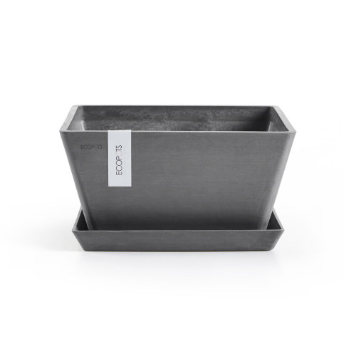 Pot Carré Berlin 30 Gris - 31 x 31 x H. 15,5 cm - 10 L - ECOPOTS