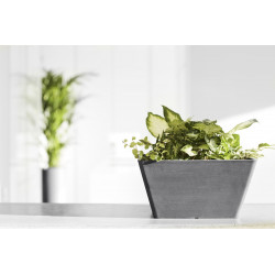 Pot Carré Berlin 30 Gris - 31 x 31 x H. 15,5 cm - 10 L - ECOPOTS