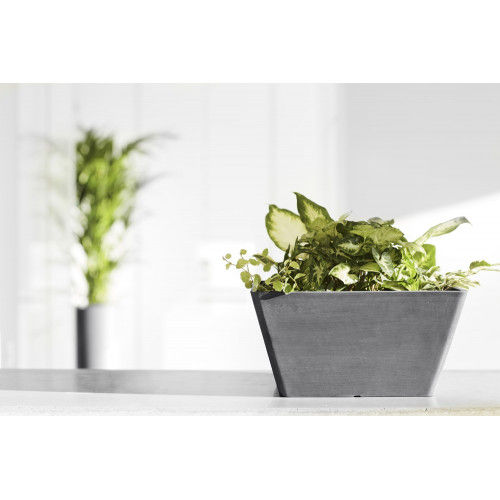 Pot Carré Berlin 30 Gris - 31 x 31 x H. 15,5 cm - 10 L - ECOPOTS