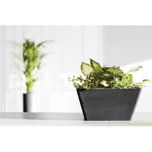 Pot Carré Berlin 30 Gris Foncé - 31 x 31 x H. 15,5 cm - 10 L - ECOPOTS