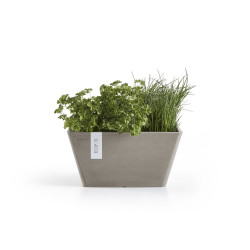 Pot Carré Berlin 30 Taupe - 31 x 31 x H. 15,5 cm - 10 L - ECOPOTS