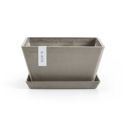 Pot Carré Berlin 30 Taupe - 31 x 31 x H. 15,5 cm - 10 L - ECOPOTS