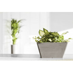 Pot Carré Berlin 30 Taupe - 31 x 31 x H. 15,5 cm - 10 L - ECOPOTS