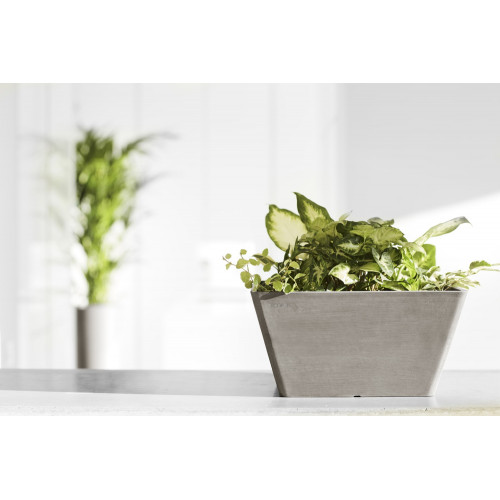 Pot Carré Berlin 30 Taupe - 31 x 31 x H. 15,5 cm - 10 L - ECOPOTS