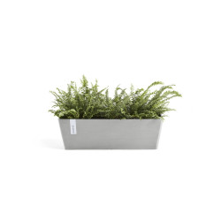 Pot Rectangulaire Bruges 65 New Blanc Gris - 65 x 17 x H. 17 cm - 13,5 L - ECOPOTS