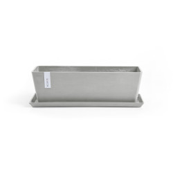 Pot Rectangulaire Bruges 65 New Blanc Gris - 65 x 17 x H. 17 cm - 13,5 L - ECOPOTS