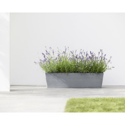 Pot Rectangulaire Bruges 80 Bleu Gris - 80 x 20 x H. 20 cm - 25 L - ECOPOTS