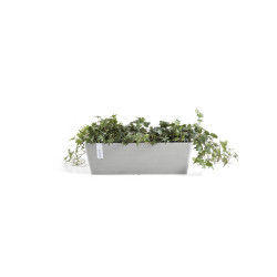 Pot Rectangulaire Bruges 45 Blanc Gris + réservoir d'eau - 45 x 17 x H. 17 cm - 9,7 L - ECOPOTS